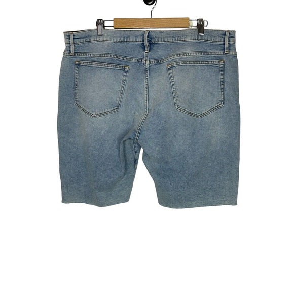 NEW Frame Mens L’Homme Ripped Cutoff Shorts 36 Denim Relaxed Indigo Shred Light - Picture 6 of 11